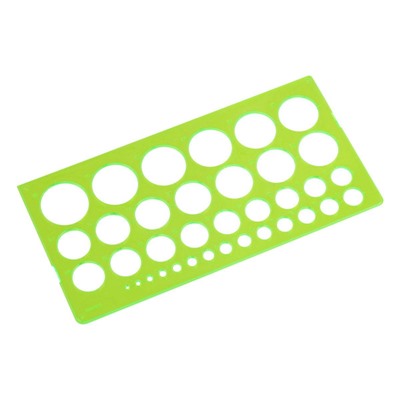 Линейка-трафарет "Окружностей" 1-36мм зеленый ТТ21 Стамм