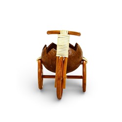 Декоративное кашпо - кокос «Велосипед резной», 20×12×17 см, деревянное