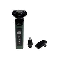 Электробритва LBR-13, роторная, 3 Вт, триммер, 3 головки, сухое бритьё, от АКБ, зелёная