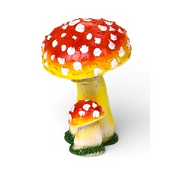 Садовая фигура из полистоуна «Грибы-мухоморы», 17 см