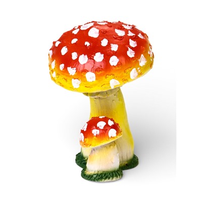 Садовая фигура из полистоуна «Грибы-мухоморы», 17 см
