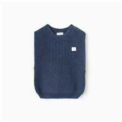 Жилет вязаный Крошка Я, рост 68-74 см, синий
