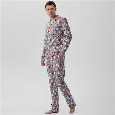 Пижама мужская (рубашка, брюки) KAFTAN «Скандинавия», размер 52