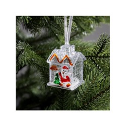 Ёлочная игрушка «Домик», 7 см, от батареек, свечение мульти (RGB)