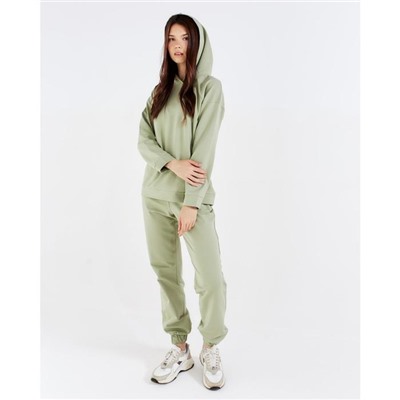 Костюм женский спортивный (худи, брюки) MINAKU: Casual Collection, размер 46, фисташковый