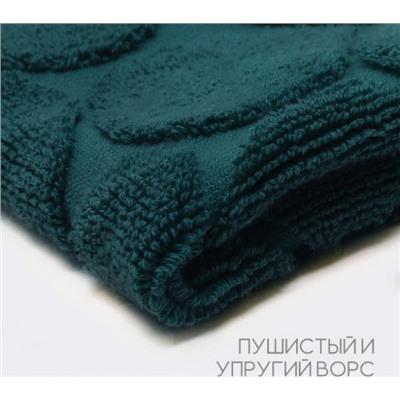 Полотенце для ног махровое Софатекс 50 * 70 коврик ножки (Зеленый)