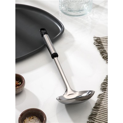 Половник Доляна «Помощник», 140 мл, 32 см, нержавеющая сталь, серебристый