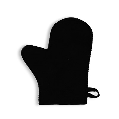 Рукавица для бани и сауны, полиэфир, чёрная