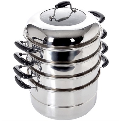 21464 Мантоварка 4х-ярусная 10,5л 30см нерж/ст МВ (х2)