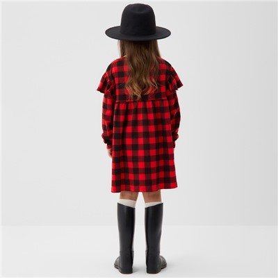 Платье детское с рюшами KAFTAN «Клеточка» размер 34 (122-128)