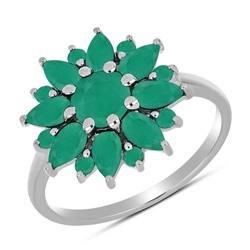 Кольцо, изумруд берилл, Роза