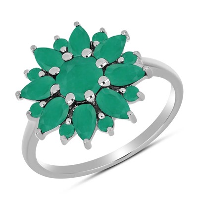 Кольцо, изумруд берилл, Роза