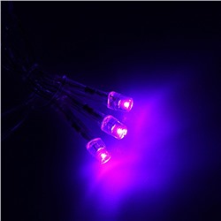 УЦЕНКА Гирлянда «Занавес», 2×1.5 м, IP20, 360 LED, 220 В, 8 режимов, прозрачная нить, свечение фиолетовое