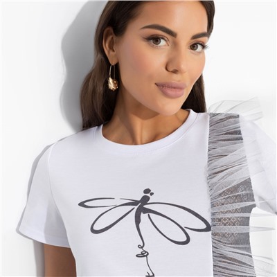 Футболка комбинированная с декором, Завоюй меня (дуэт)