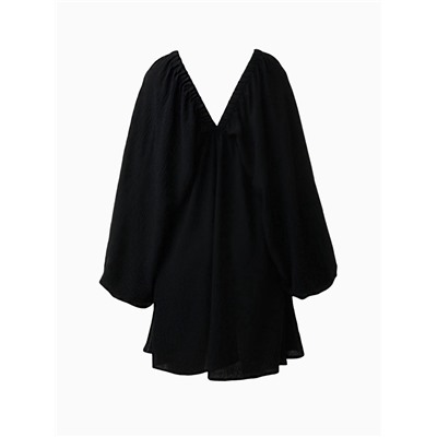 Платье мини женское с глубоким вырезом MINAKU, размер 42, чёрное