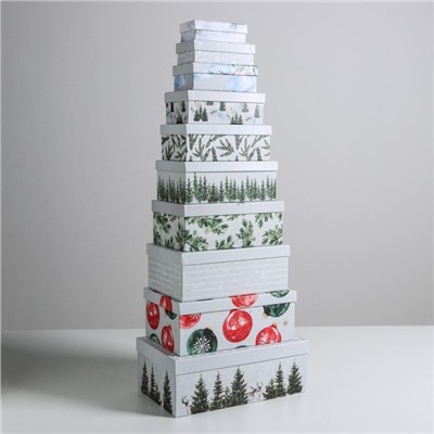 Набор подарочных коробок 10 в 1 «С новым годом», 12×7×4 - 32.5×20×12.5 см