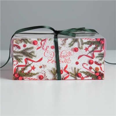 Коробка для капкейка «С Новым годом!», 16×16×7.5 см