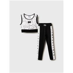 Комплект трикотажный для девочек: топ, брюки (легинсы)