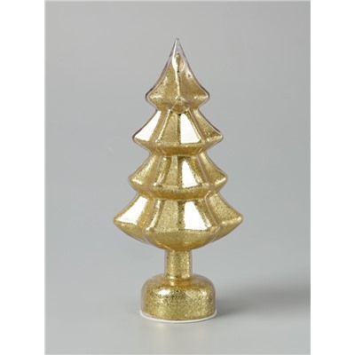 Фигура светодиодная «Ёлочка золотистая», 1 LED, 25 см, от батареек AAAx3, свечение тёплое белое