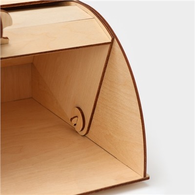 Хлебница деревянная, 26×26×15 см, бежевая