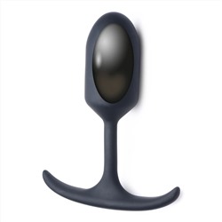 Черная анальная пробка с утяжелением Premium Silicone Weighted Anal Plug Medium - 14 см.