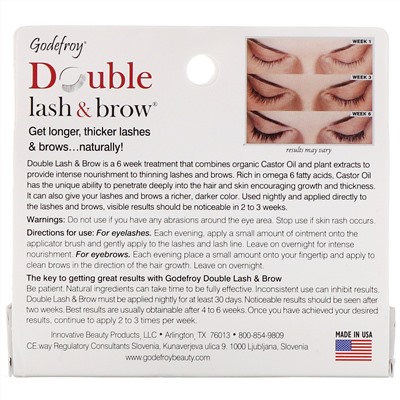 Godefroy, Double Lash & Brow, сыворотка для ресниц и бровей, 3 мл (0,1 жидк. унции)