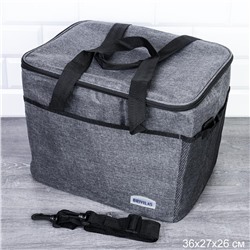 Сумка с эффектом сохранения холода, тепла/термосумка / DFB12822dark-grey /уп 50/  36х26х27 см 22 л