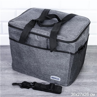 Сумка с эффектом сохранения холода, тепла/термосумка / DFB12822dark-grey /уп 50/  36х26х27 см 22 л