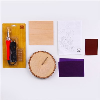 Выжигание по дереву на спилах «Дорога в облака», набор для творчества