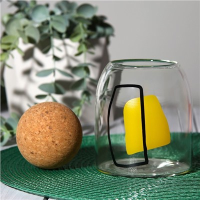 Банка стеклянная для хранения сыпучих продуктов и круп «Абстракция», 400 мл