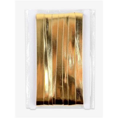 Косая бейка, кожзам, 15 мм, 10±1 м, цвет золотой