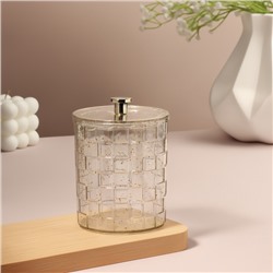 Органайзер для для ватных палочек «SHINE», с крышкой, 8.5×8.5×11.2 см, цвет прозрачный, золотистый