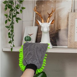 Варежка для деликатной уборки Raccoon, 22×15 см, 47 г, микрофибра букли двухсторонняя