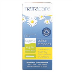 Natracare, Тампоны из органического хлопка, обычные, 16 тампонов