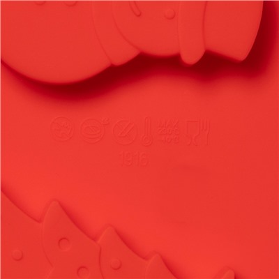 Форма для леденцов Доляна «Новый год», силикон, 31×9 см, 4 ячейки, с палочками, красная