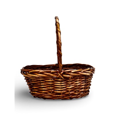 Корзина плетёная для хранения, 27×21×11 см, ручка h=17 см, лоза, коричневая