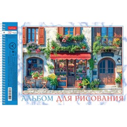 Альбом для рисования 32л на спирали "Курортный городок" перфорация на отрыв (000179) 32А4Всп Хатбер