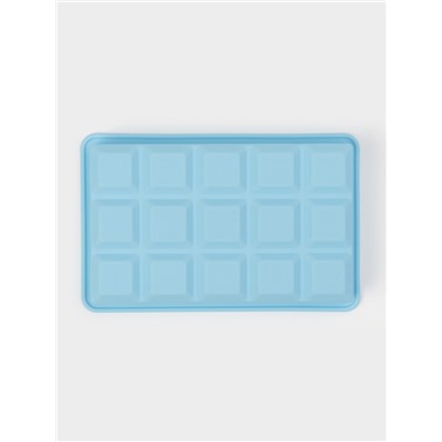 Форма для льда Доляна «Кубик», силикон, 11.7×18.7×3.4 см, 15 ячеек (3.4×3.4 см), голубая