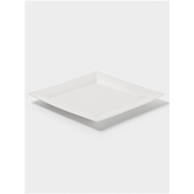 Тарелка квадратная Доляна White Labe, 30×2 см, фарфор, белая