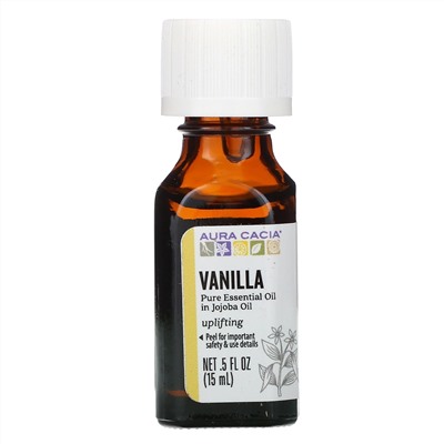 Aura Cacia, Чистое эфирное масло, ваниль, 15 мл (0,5 жидк. унции)