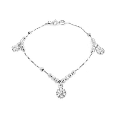 Браслет из серебра куб.циркон., ТФБ-59