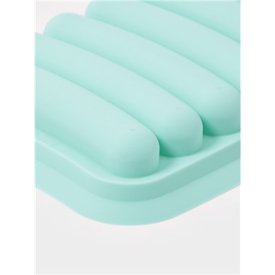 Форма для выпечки и приготовления сосисок Доляна, 6 ячеек, с крышкой, 17.5×13.5.2.8 см, силикон, бирюзовый