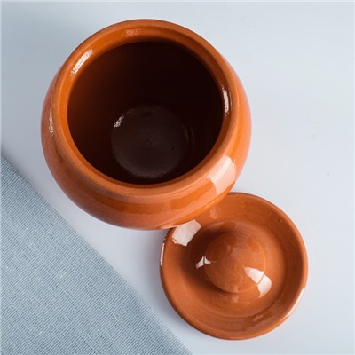 Горшочки для запекания Вятская керамика, набор 5 шт. с ухватом, 500 мл, оранжевые