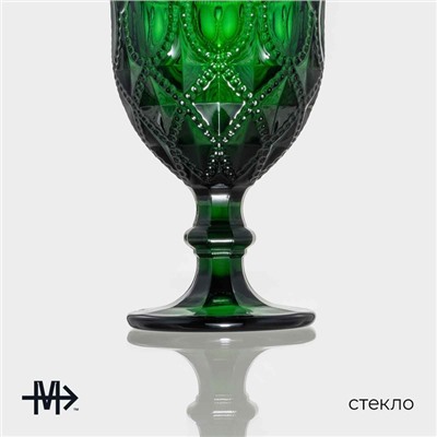 Бокалы для вина Magistro «Варьете», 320 мл, 8.5×16 см, стекло, зелёные, набор 2 шт.