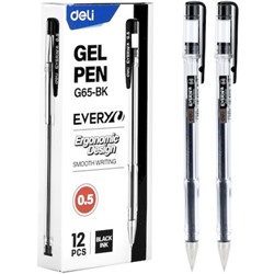 Ручка гелевая EveryU G65-BK 0.5 мм черная (1872831) Deli