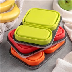 Контейнер для еды силиконовый складной, 2 отделения