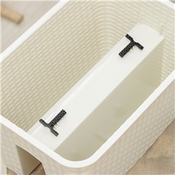 Кашпо на перила IDEA «Ротанг», 12 л, пластик, бежевое