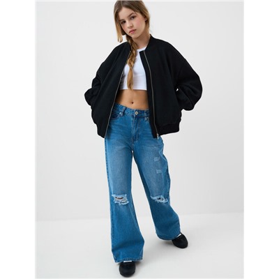 Куртка текстильная для девочек (бомбер)