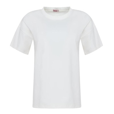 Футболка однотонная женская MINAKU: Basic line, экрю, размер 54