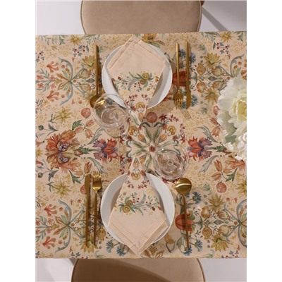 Скатерть «Этель» Floral pattern, размер 147×112 ±2 см с ГМВО, 100% хлопок, саржа 190 г/м²